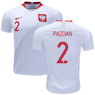 Poland #2 Pazdan Home Soccer Country Jersey