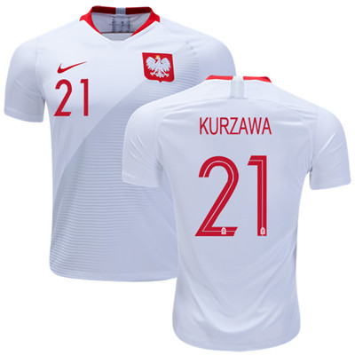 Poland #21 KURZAWA Home Soccer Country Jersey