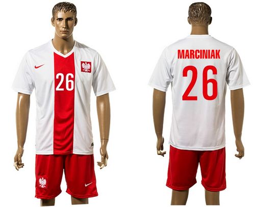 Poland #26 Marciniak White Home Soccer Country Jersey