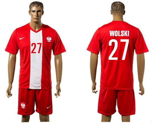 Poland #27 Wolski Red Away Soccer Country Jersey