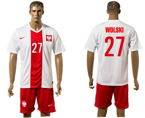 Poland #27 Wolski White Home Soccer Country Jersey