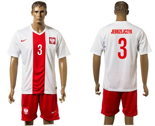 Poland #3 Jedrzejcjyk White Home Soccer Country Jersey