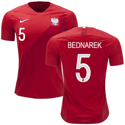 Poland #5 BEDNAREK Away Soccer Country Jersey