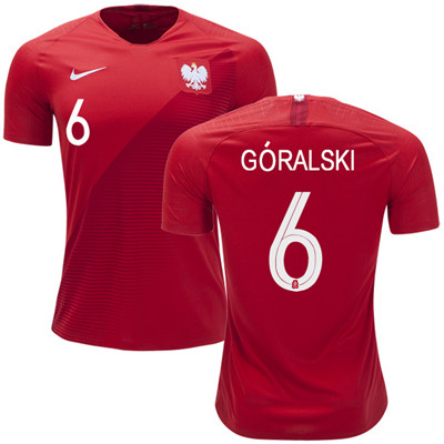 Poland #6 Goralski Away Soccer Country Jersey