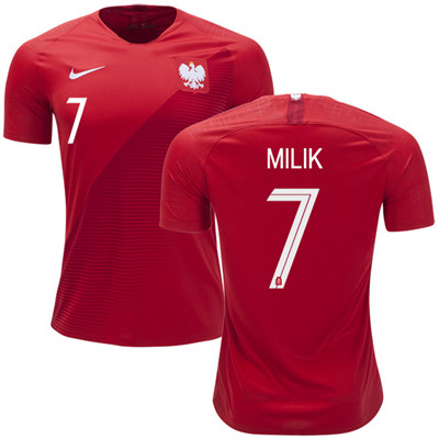 Poland #7 Milik Away Soccer Country Jersey