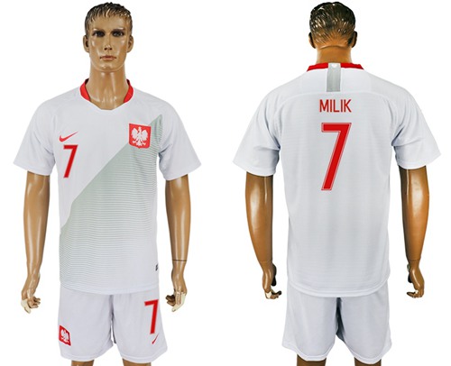 Poland #7 Milik Home Soccer Country Jersey