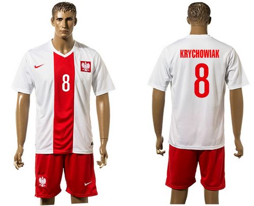 Poland #8 Krychowiak White Home Soccer Country Jersey