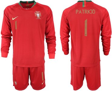 Portugal #1 Patricio Home Long Sleeves Soccer Country Jersey