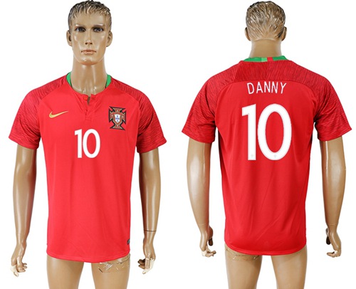 Portugal #10 Danny Home Soccer Country Jersey