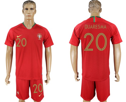 Portugal #20 Quaresma Home Soccer Country Jersey