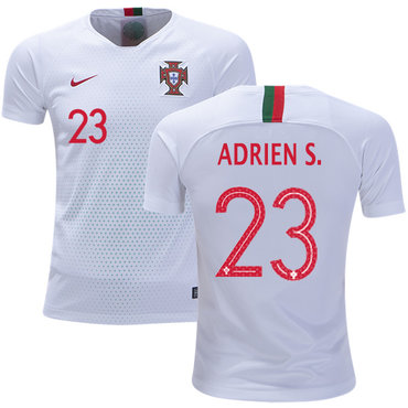 Portugal #23 Adrien S. Away Kid Soccer Country Jersey