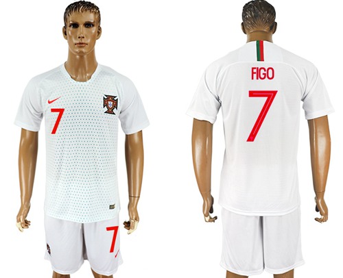 Portugal #7 Figo Away Soccer Country Jersey