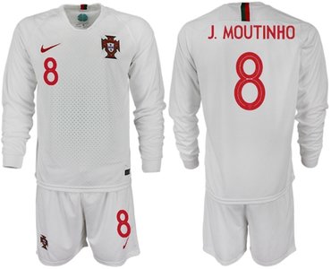 Portugal #8 J.Moutinho Away Long Sleeves Soccer Country Jersey