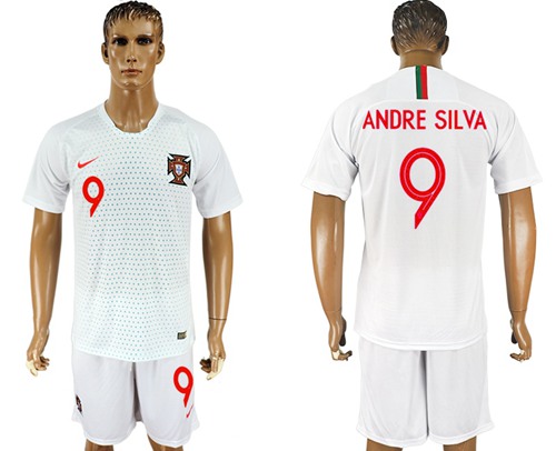 Portugal #9 Andre Silva Away Soccer Country Jersey