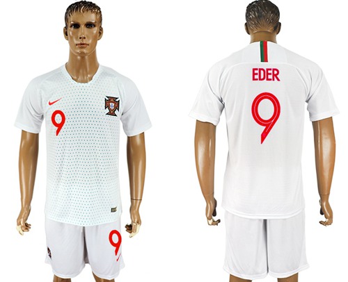 Portugal #9 Eder Away Soccer Country Jersey