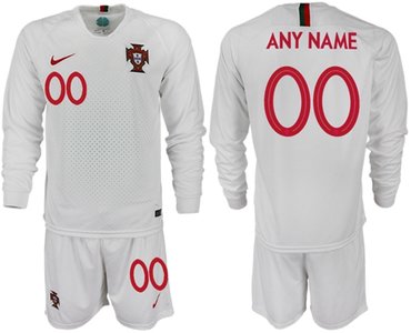 Portugal Personalized Away Long Sleeves Soccer Country Jersey