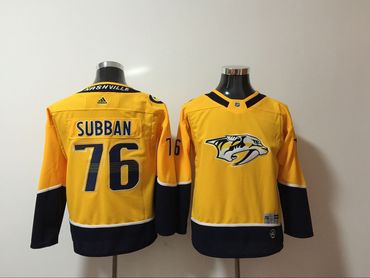 Predators 76 P.K. Subban Yellow Youth Adidas Jersey