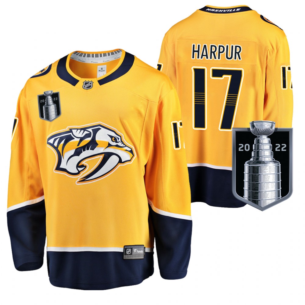 Predators Ben Harpur 2022 Stanley Cup Playoffs Gold Jersey Home