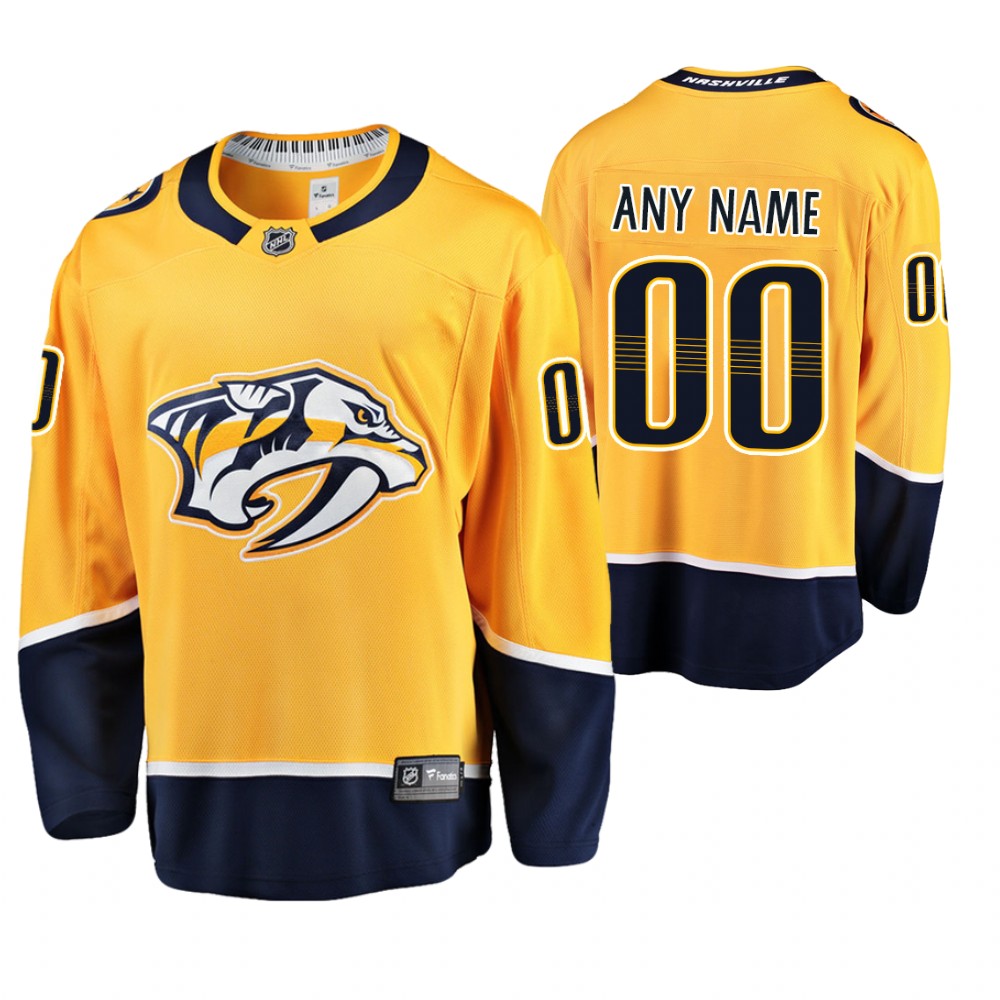 Predators Custom Gold Breakaway Player Home Jersey