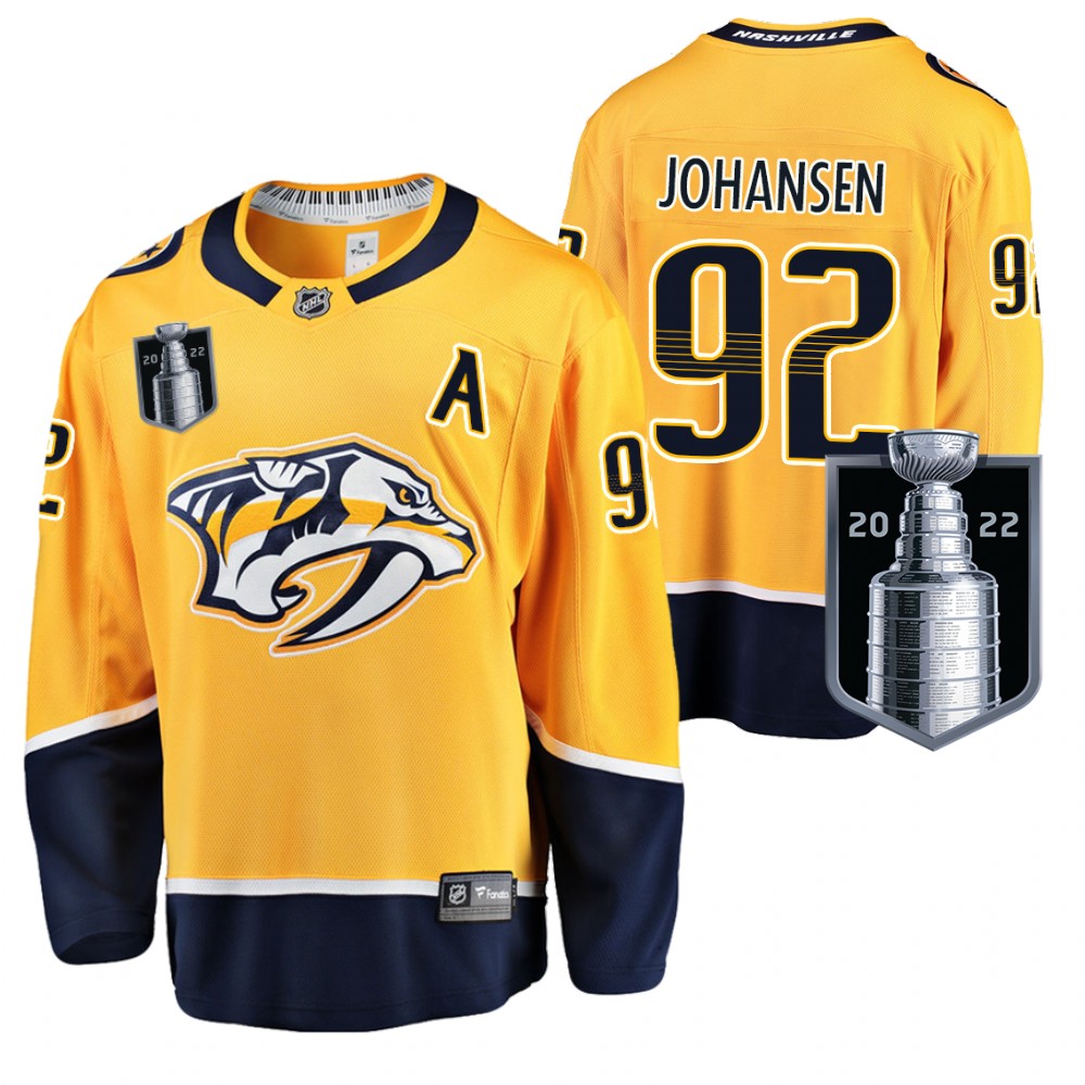 Predators Ryan Johansen 2022 Stanley Cup Playoffs Gold Jersey Home