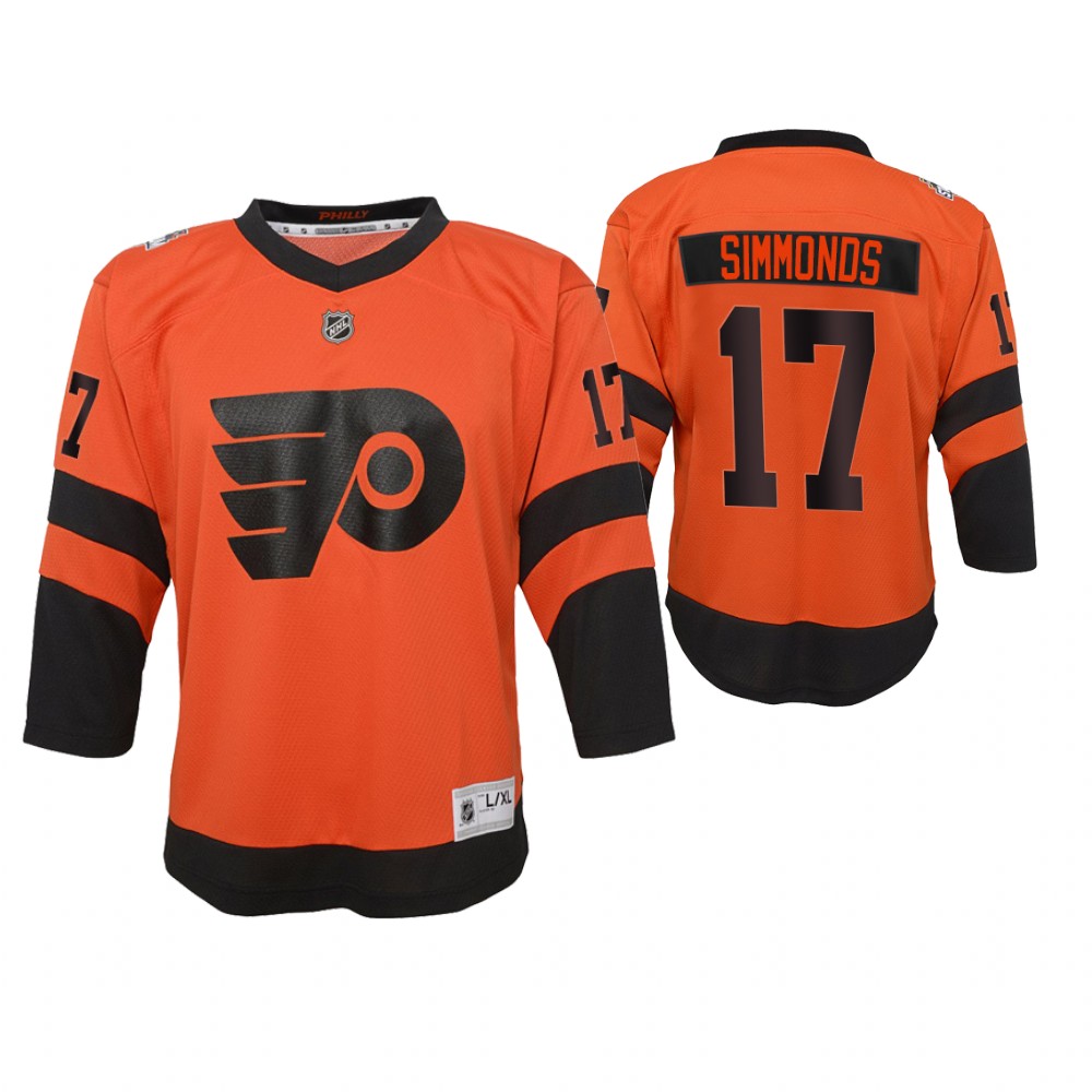 Preschool Men's Flyers #17 Wayne Simmonds Orange 2019 Stadium Series Replica Player Jersey