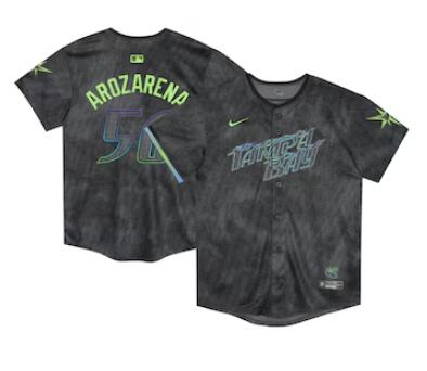 Preschool Tampa Bay Rays Randy Arozarena Nike Charcoal 2024 City Connect Limited Player Jersey