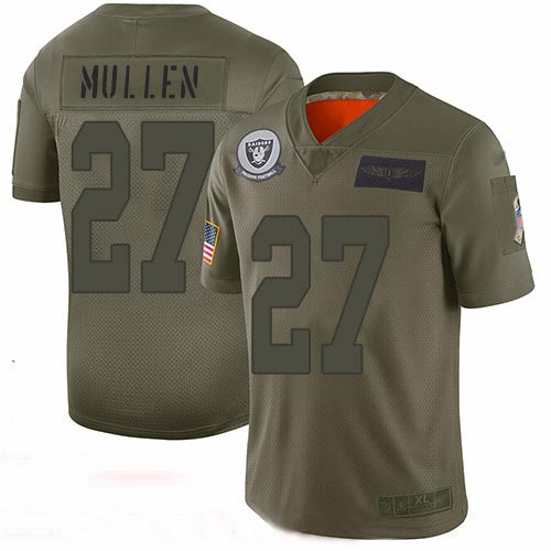 Raiders #27 Trayvon Mullen Camo Youth Stitched Football Limited 2019 Salute to Service Jersey