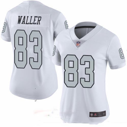 Raiders #83 Darren Waller White Women's Stitched Football Limited Rush Jersey