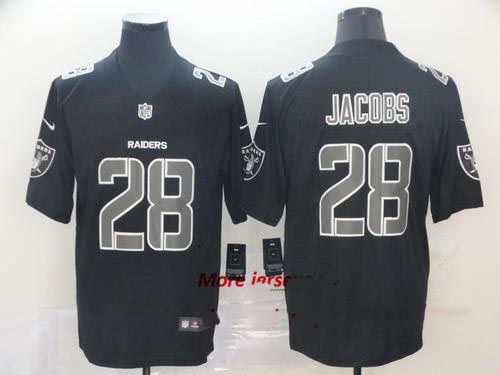 Raiders 28 Josh Jacobs Black Impact Rush Limited Jersey