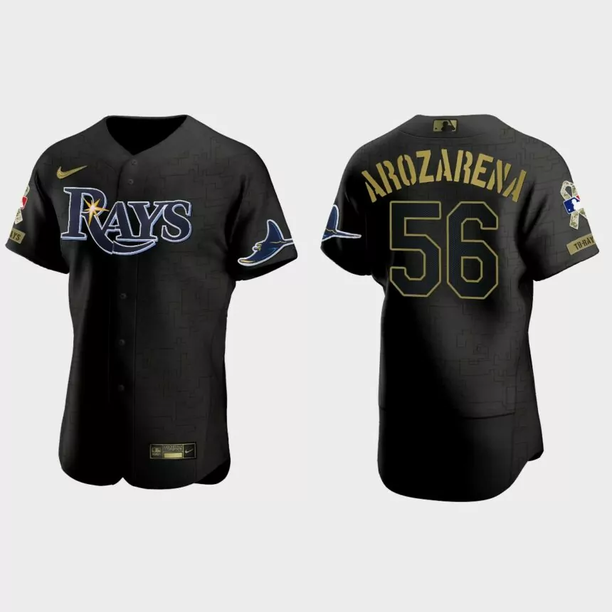 Randy Arozarena Tampa Bay Rays 2021 Salute to Service Jersey – All Black