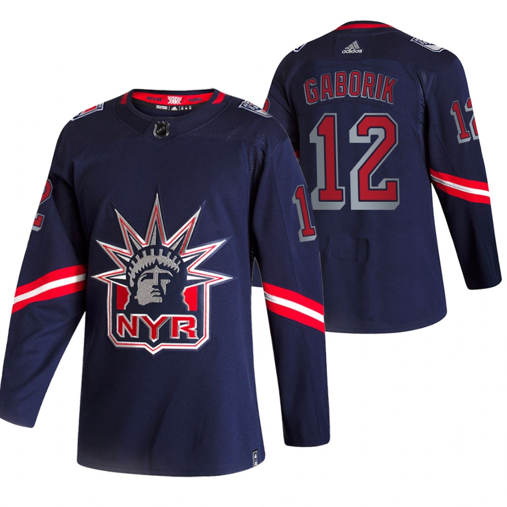 Rangers 2021 Reverse Retro #12 Marian Gaborik Navy Jersey Special Edition Authentic