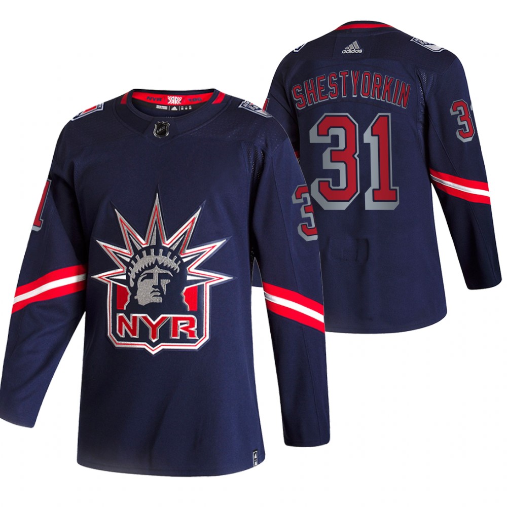 Rangers 2021 Reverse Retro #31 Igor Shestyorkin Navy Jersey Special Edition Authentic