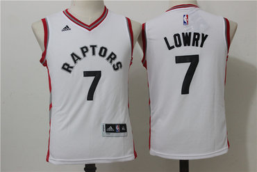 Raptors 7 Kyle Lowry White Youth Swingman Jersey