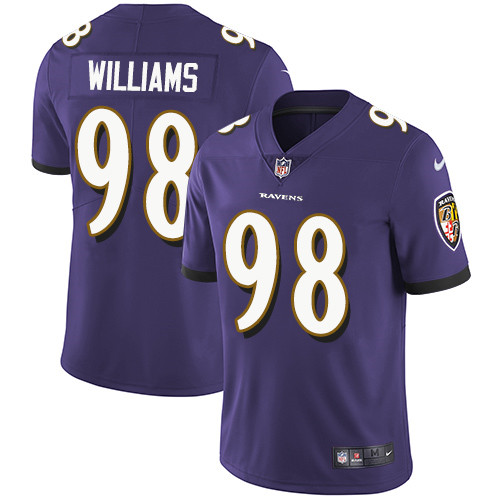 Ravens #98 Brandon Williams Purple Team Color Youth Stitched Football Vapor Untouchable Limited Jersey
