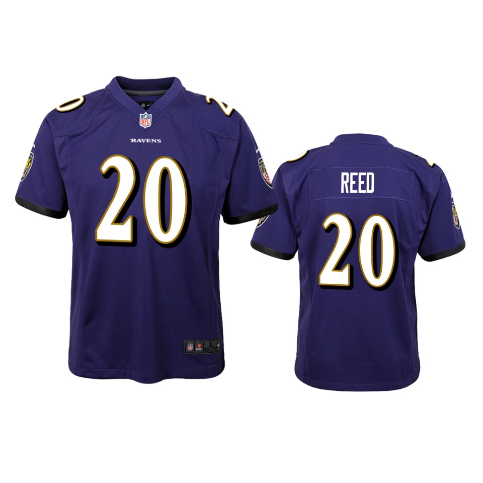 Ravens Purple Ed Reed Game Jersey Youth