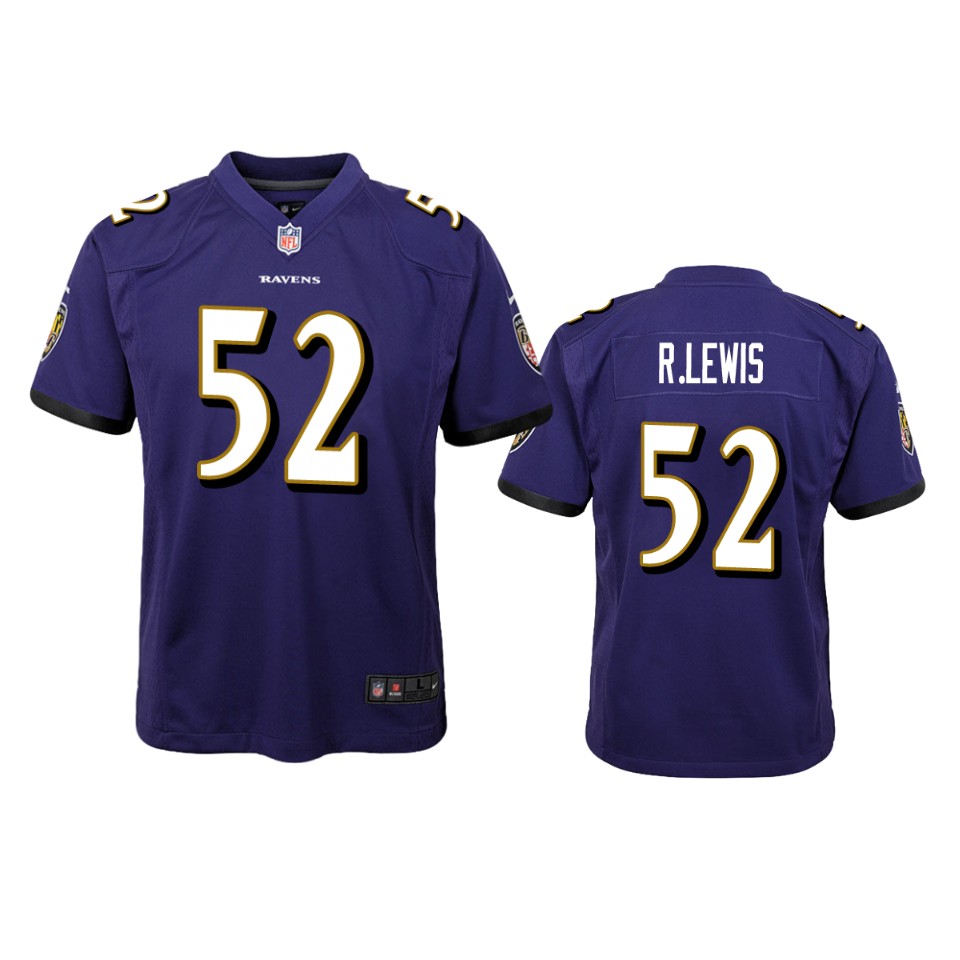 Ravens Purple Ray Lewis Game Jersey Youth