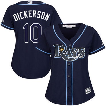 Rays #10 Corey Dickerson Dark Blue Alternate Women's Stitched MLB Jersey