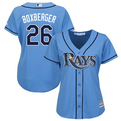 Rays #26 Brad Boxberger Light Blue Alternate Women's Stitched MLB Jersey