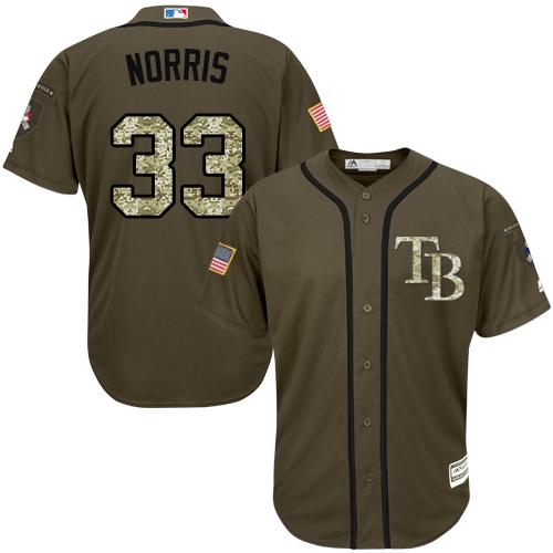Rays #33 Derek Norris Green Salute to Service Stitched Youth MLB Jersey