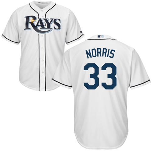 Rays #33 Derek Norris White Cool Base Stitched Youth MLB Jersey