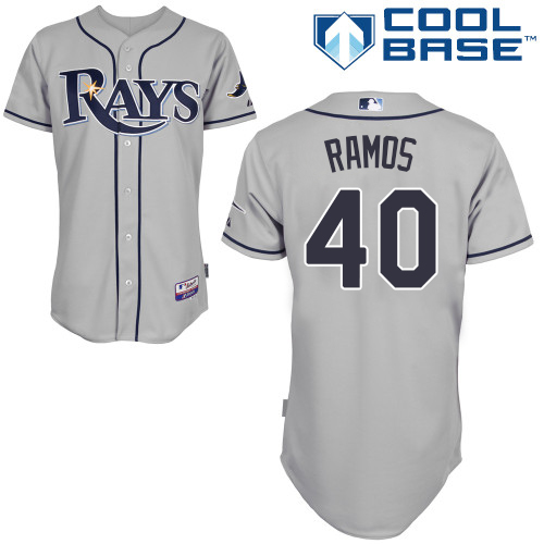 Rays #40 Wilson Ramos Grey Cool Base Stitched Youth MLB Jersey