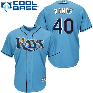 Rays #40 Wilson Ramos Light Blue Alternate Women's Stitched MLB Jersey