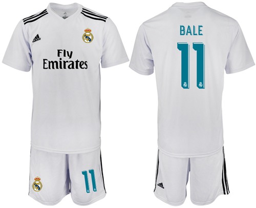 Real Madrid #11 Bale White Home Soccer Club Jersey