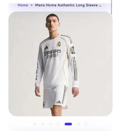 Real Madrid 2526 Long Sleeve Home Authentic Jersey