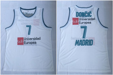 Real Madrid 7 Luka Doncic White Basketball Home Jersey 2017-18