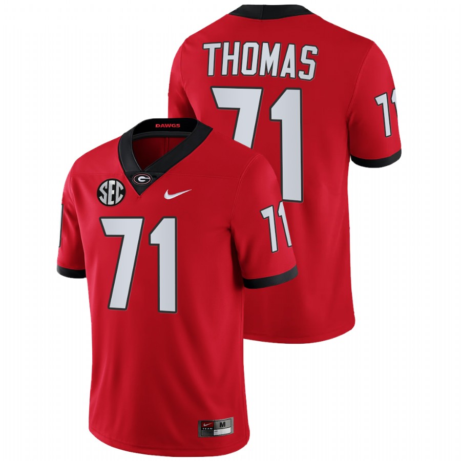 Red Men Georgia Bulldogs Andrew Thomas College Football NFL Alumni Jersey