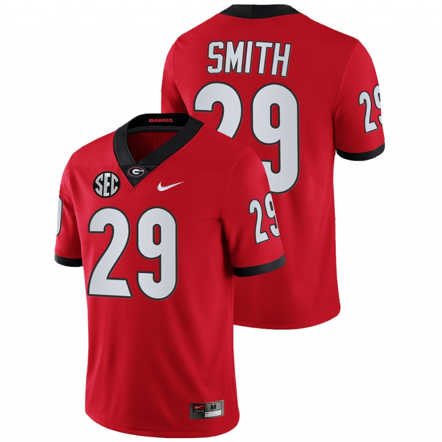 Red Men Georgia Bulldogs Christopher Smith College Football Game Jersey