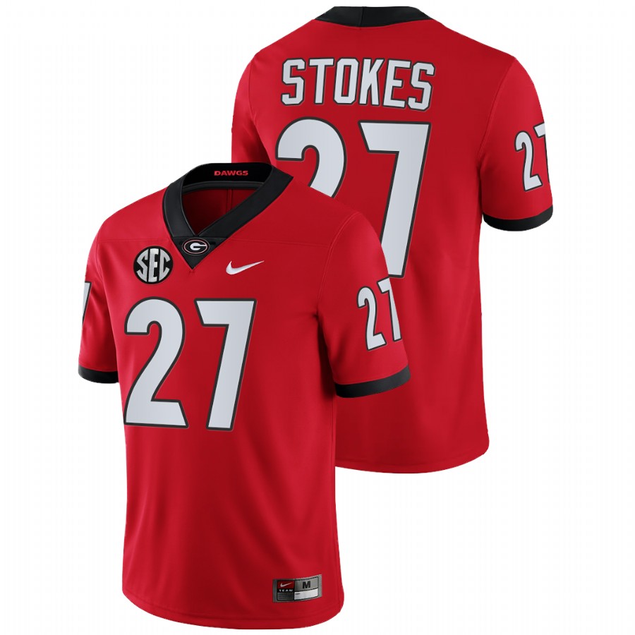 Red Men Georgia Bulldogs Eric Stokes College Football NFL Alumni Jersey