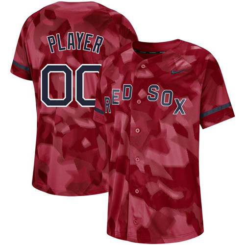 Red Sox Red Camo Fashion Men's Customized Jersey