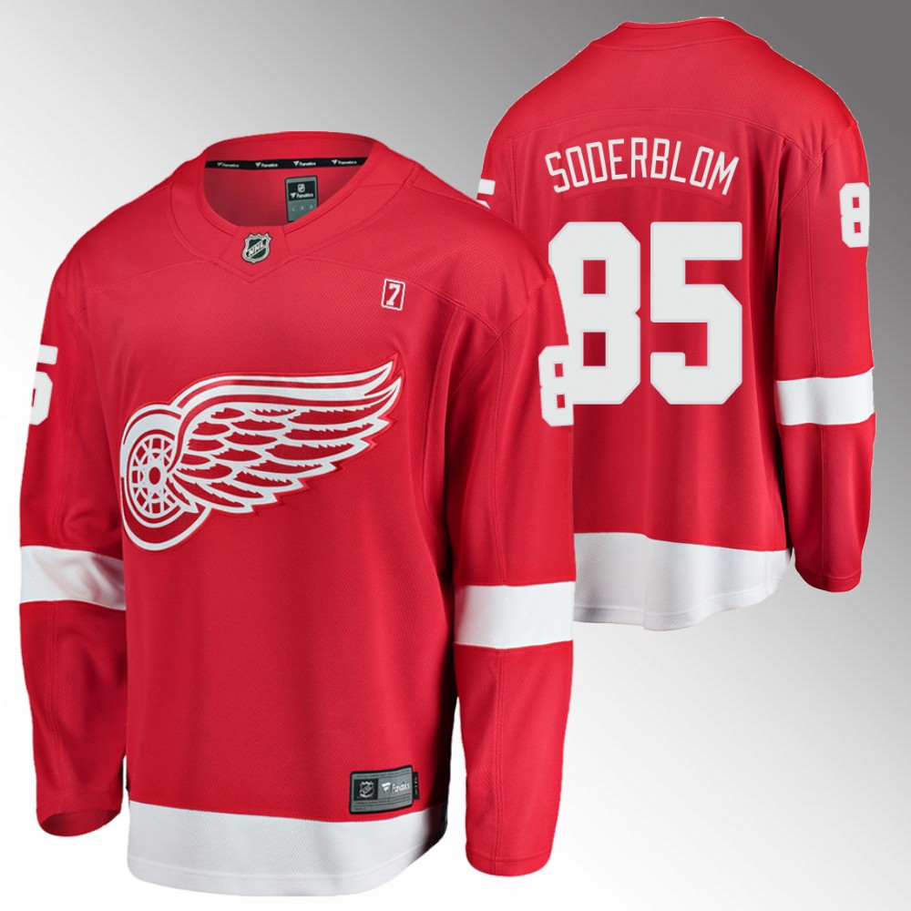 Red Wings #85 Elmer Soderblom Red Home Jersey